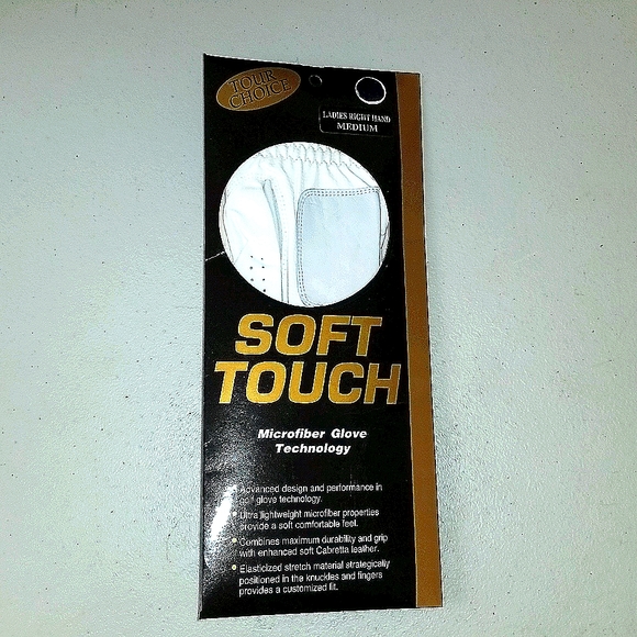 Tour Choice Microfiber Golf Glove Leather Soft Touch Right Hand White Medium New - Picture 6 of 10